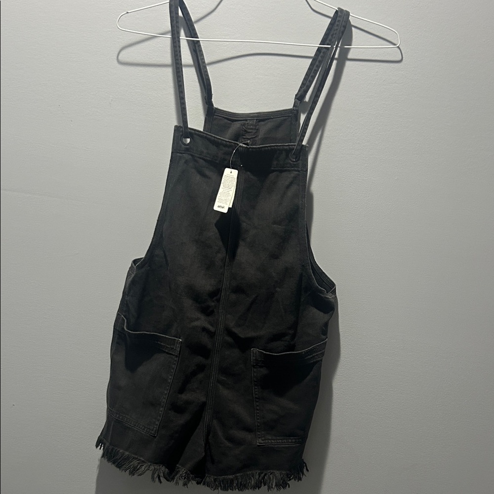 Aerie Black Jumpsuit with Fringe Detail